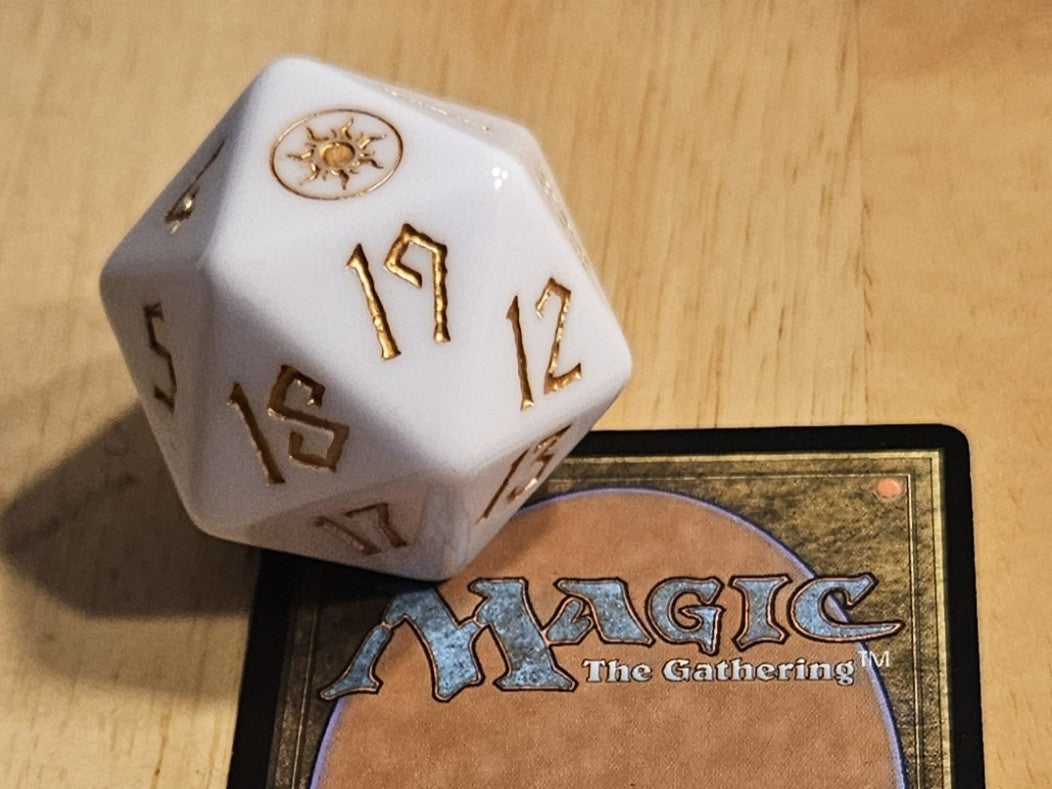 Plains Mana Spindown Acrylic D20