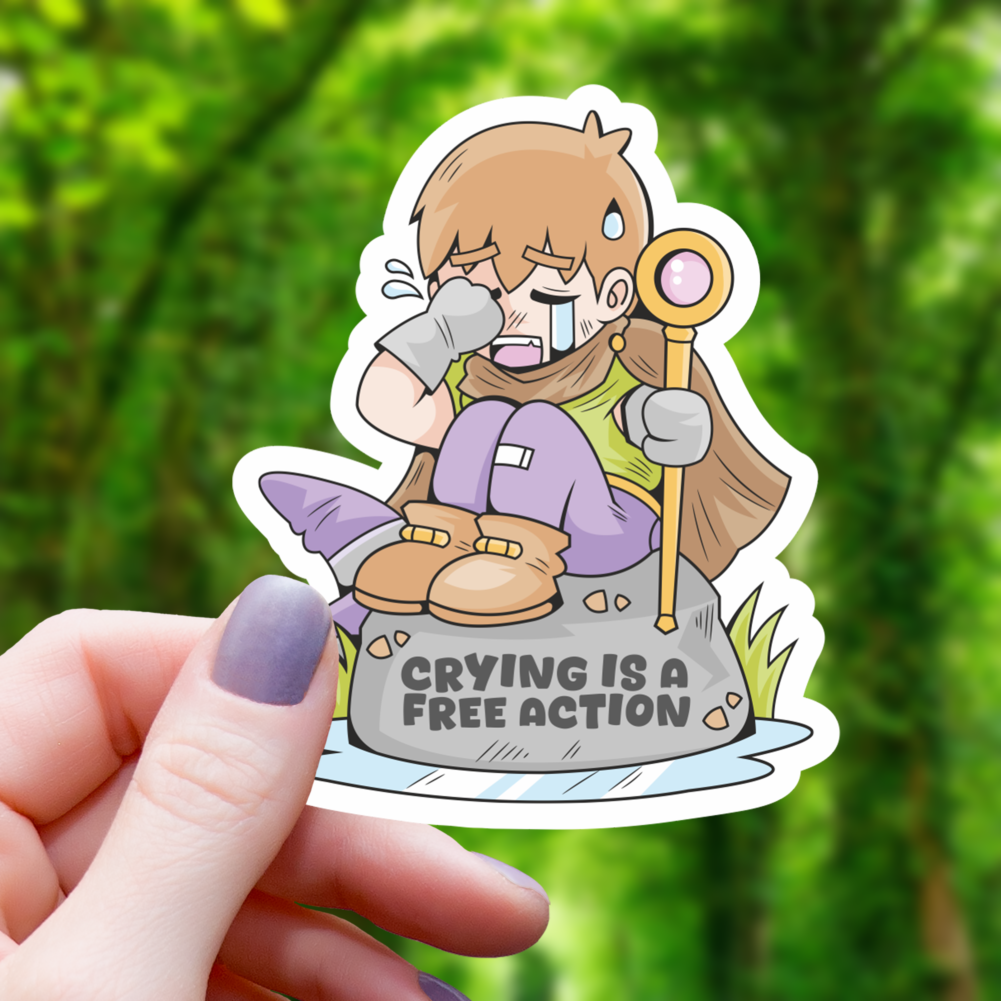 Crying is A Free Action Wizard Sticker - 3- 3"