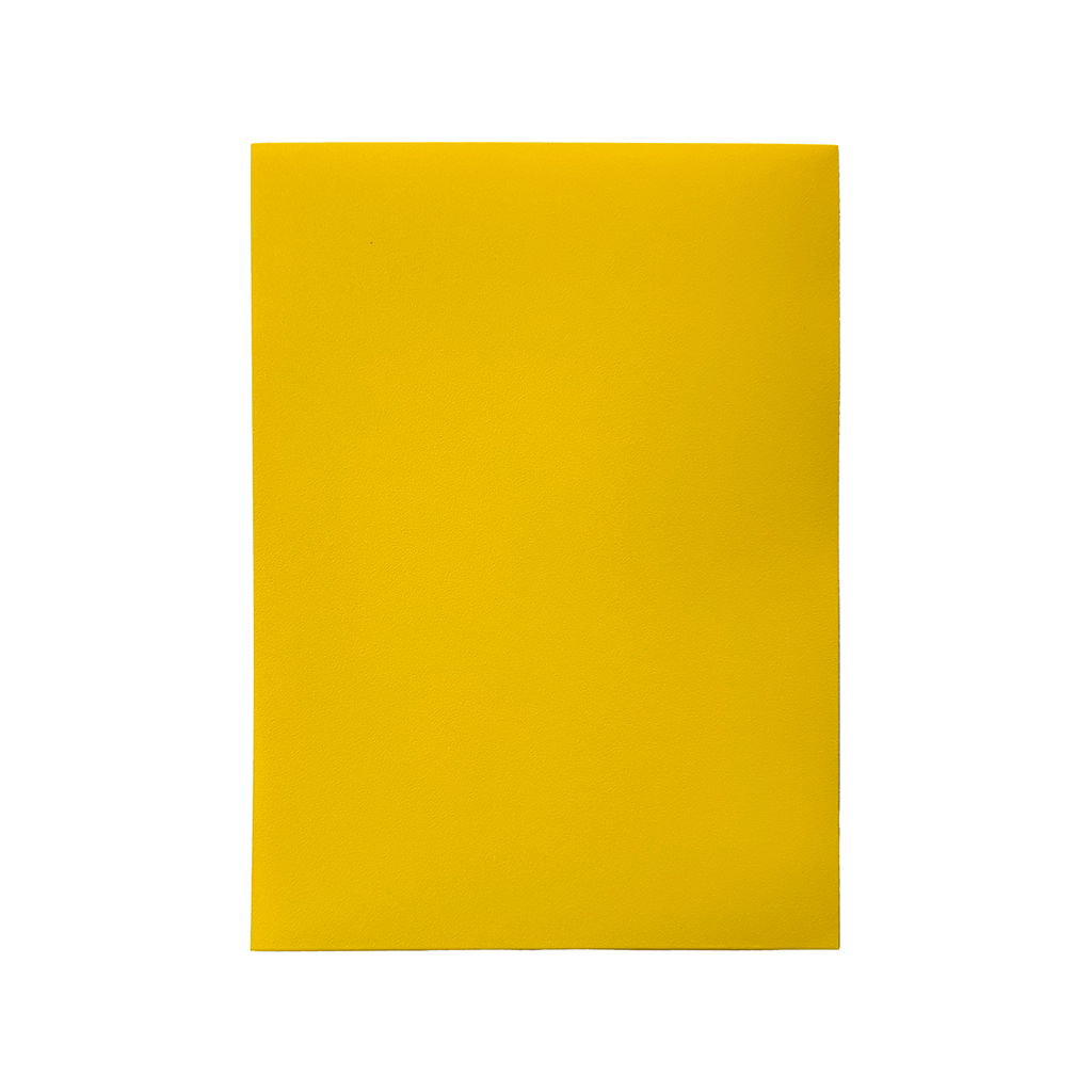 Solid yellow colored card sleeve on a white background