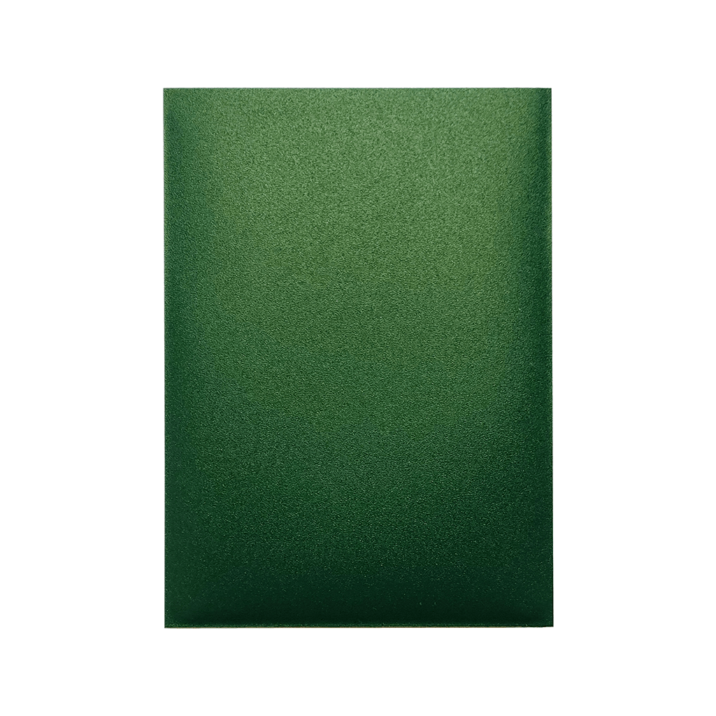 Solid green colored card sleeve on a white background