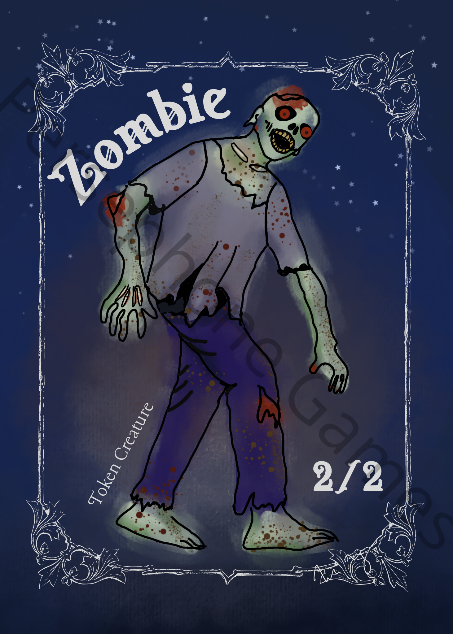 Digital Download 2/2 Black Zombie Token - Series 1