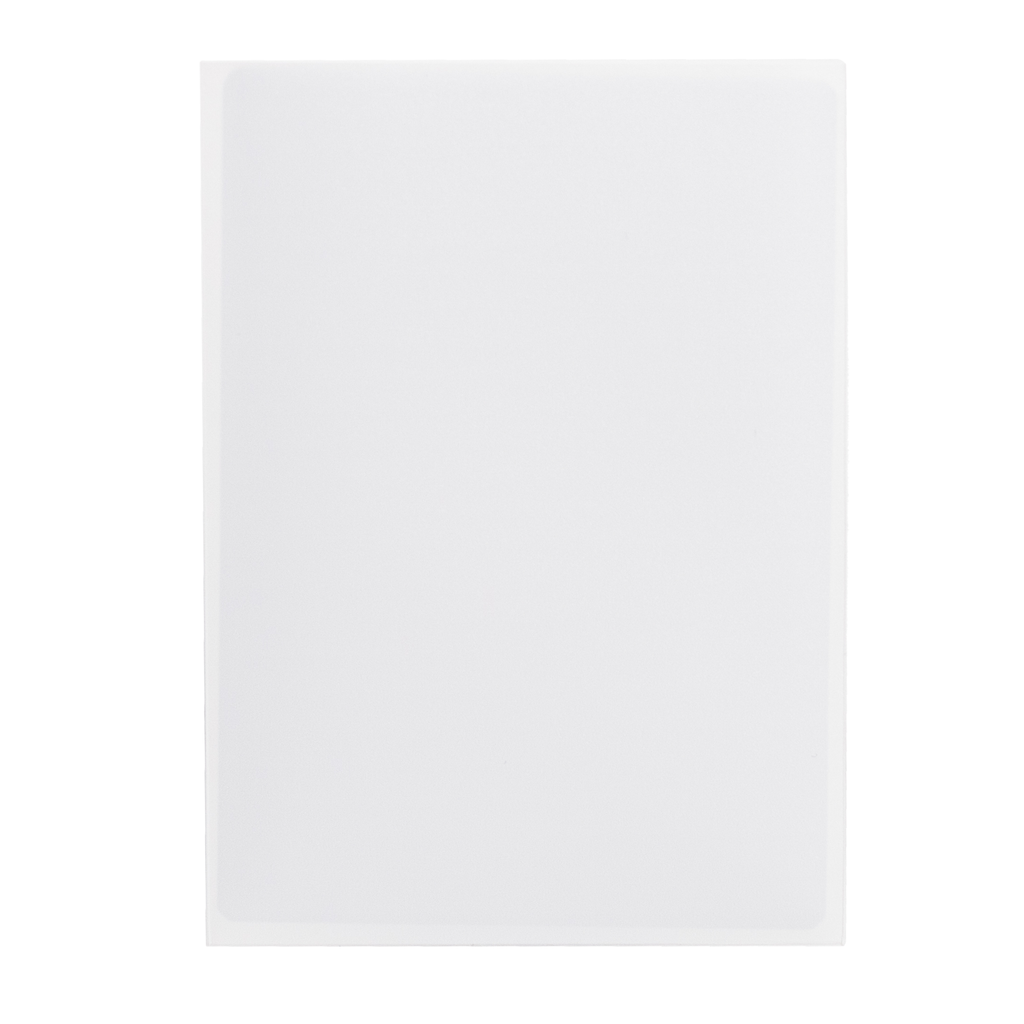 Solid white colored card sleeve on a white background
