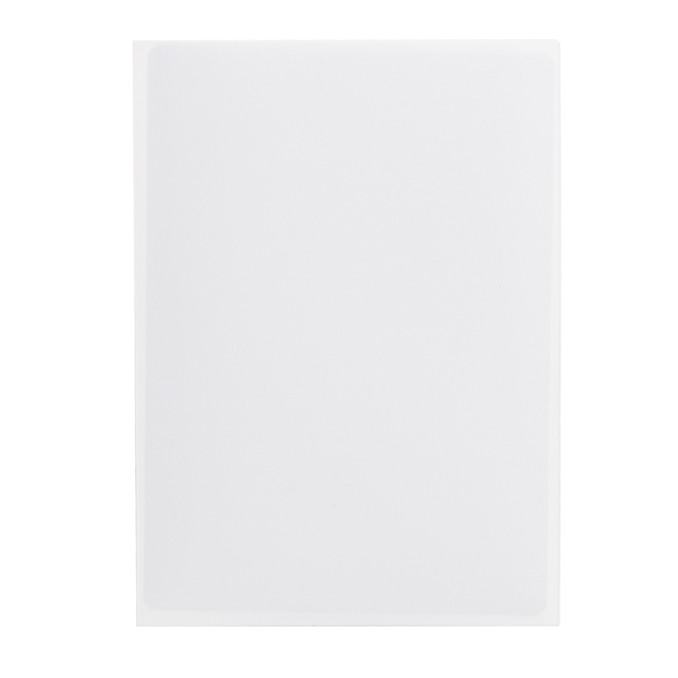 Solid white colored card sleeve on a white background
