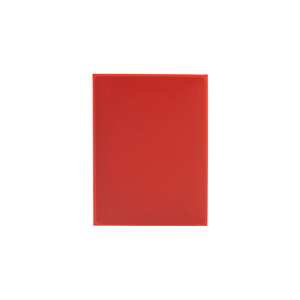 Solid red colored card sleeve on a white background
