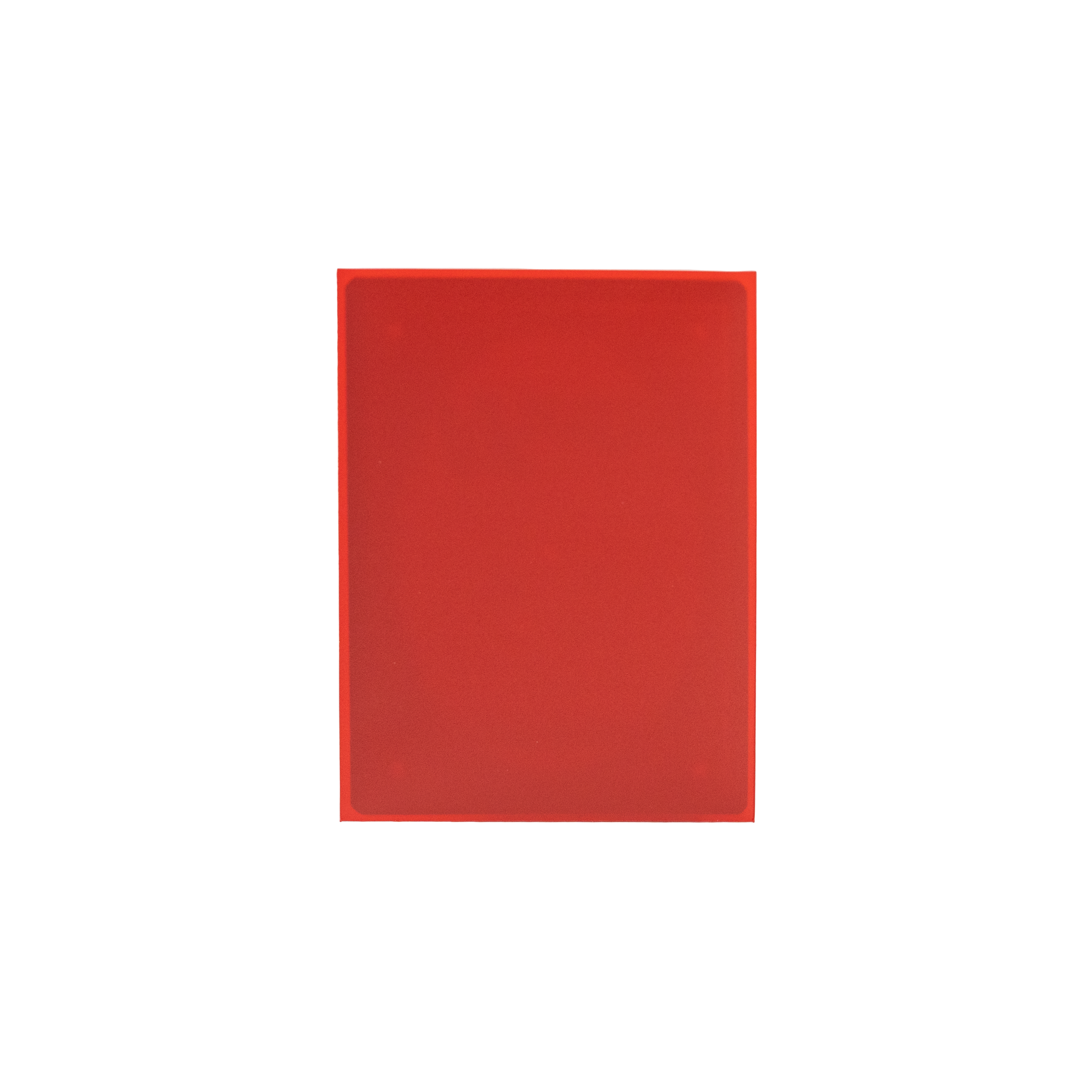 Solid red colored card sleeve on a white background
