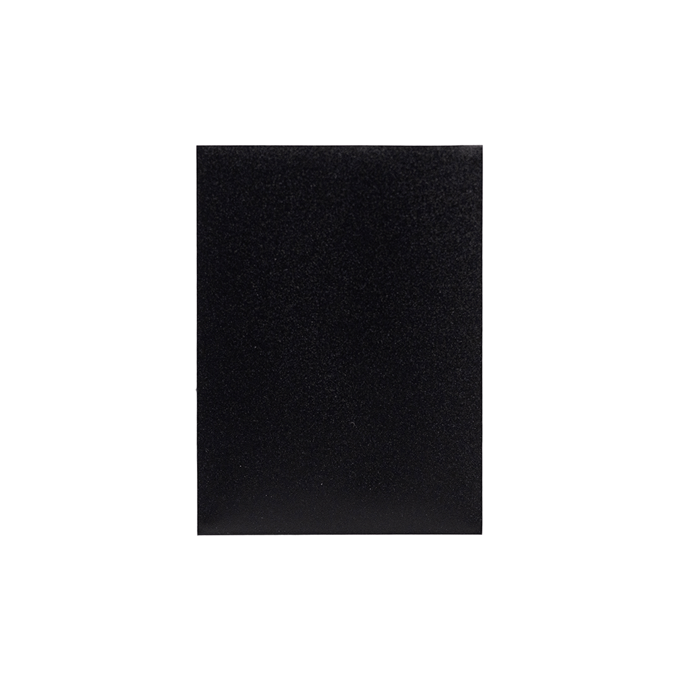 Solid black colored card sleeve on a white background
