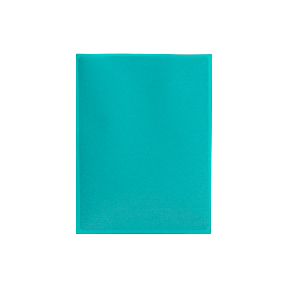 Solid teal colored card sleeve on a white background

